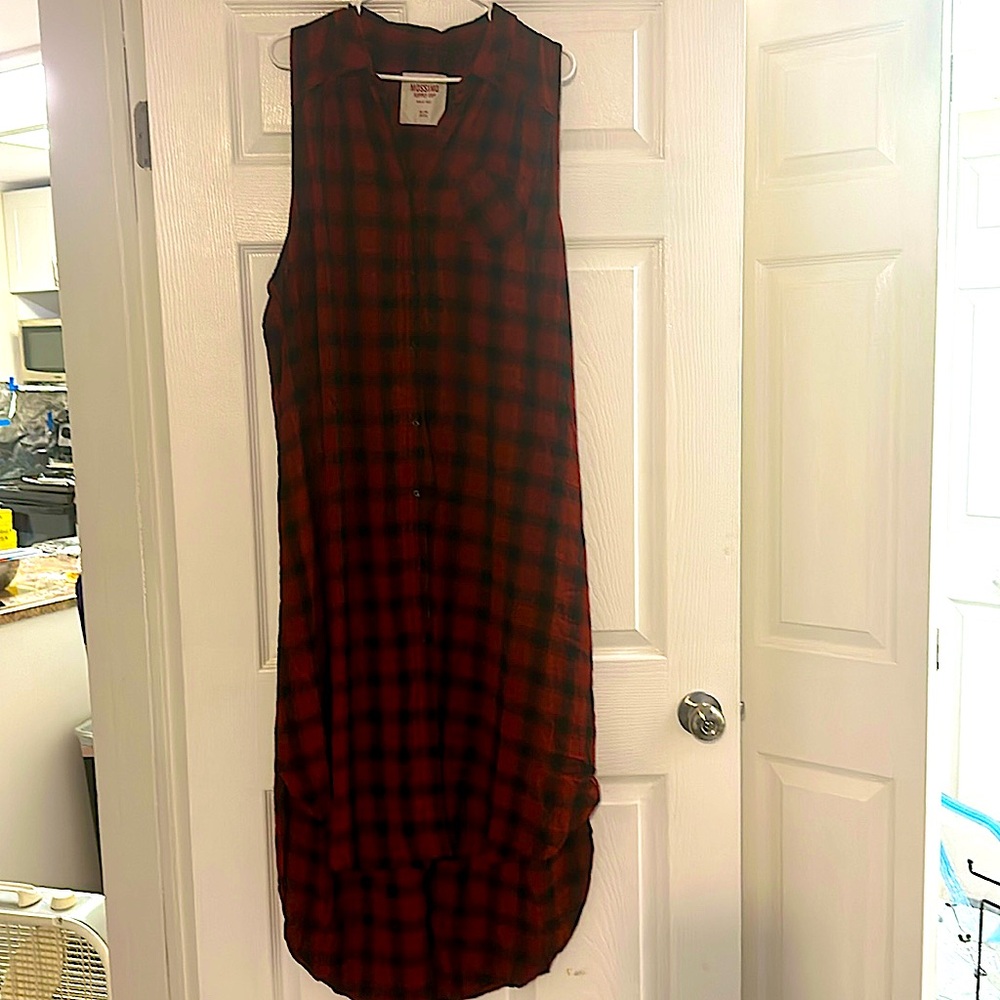 90’s Style Red Flannel Dress